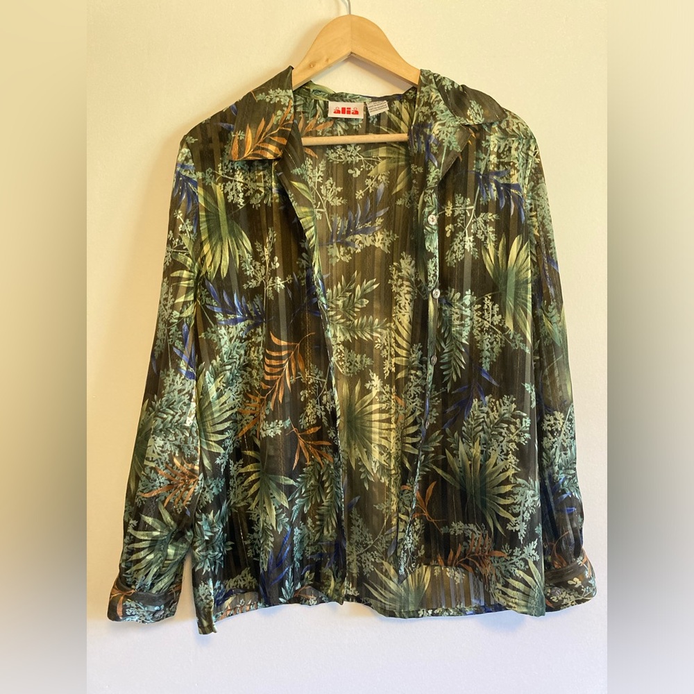 Semi-Sheer Jungle Glam Blouse